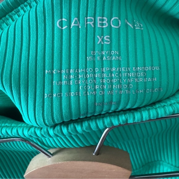 Carbon 38 ribbed green athletic shortie shorts - Picture 5 of 5